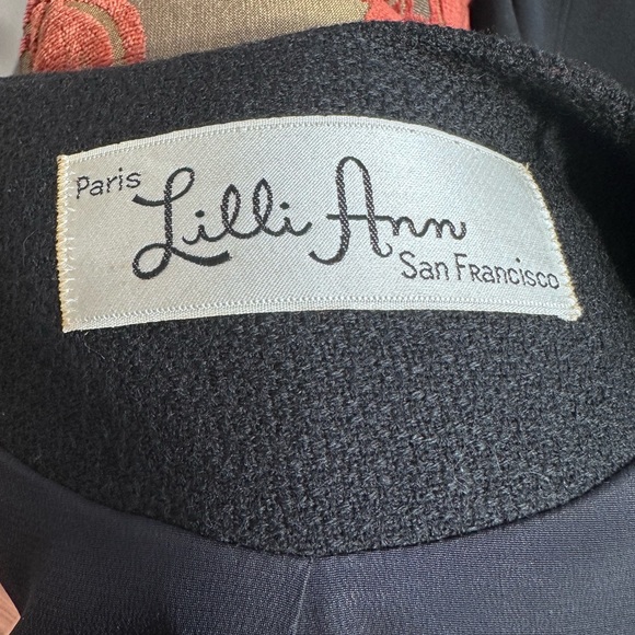 Vintage black Lilli Ann Paris San Francisco fur collar suit. Mob wife. Old money - Picture 7 of 13